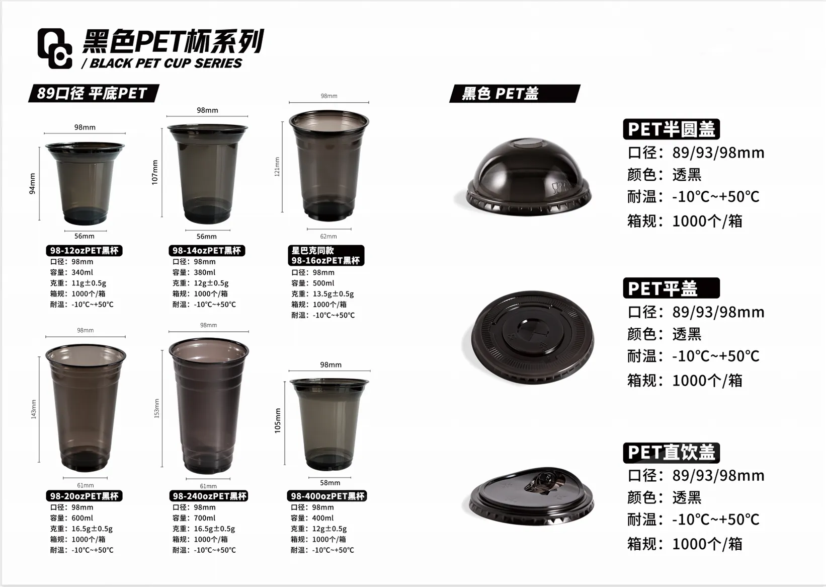 Black PET Cup Series