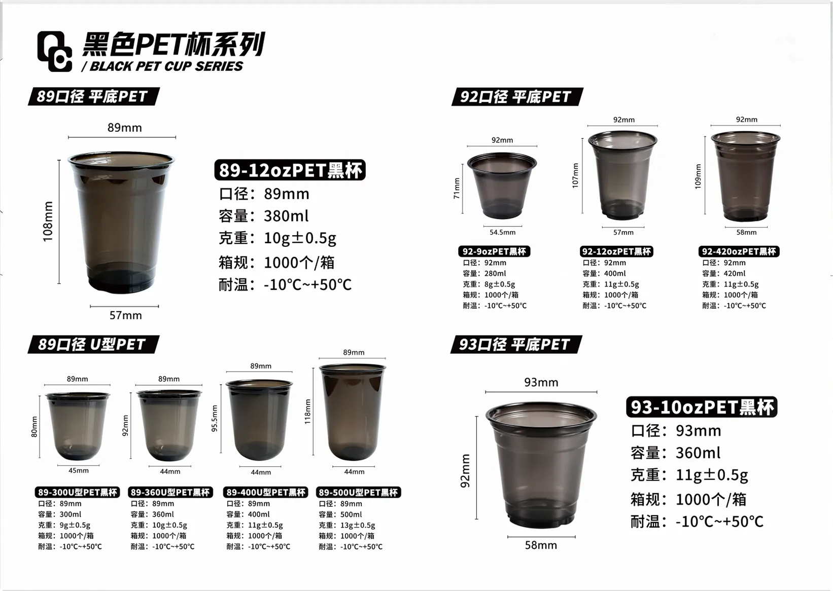 Black PET Cup Series